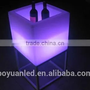 Rotomolded Plastic Square Concrete Planter With Led Light thumbnail-1