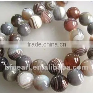 Wholesale16" 12mm Round Banded Agate Beads thumbnail-1