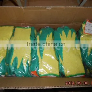 DDSAFETY 2017 Beige Cotton Knitted Blue Latex Coated on Palm Work Safety Gloves thumbnail-5