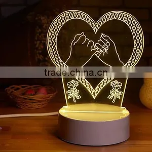 3D Night Lamp Birthday Present Valentine's Day Gifts Diy Custom Annual Award in the New Year thumbnail-1