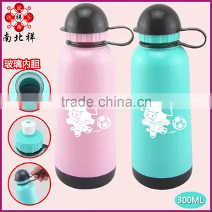 300ML Glass Iner Plastic Sport Water Bottle With Handle thumbnail-1
