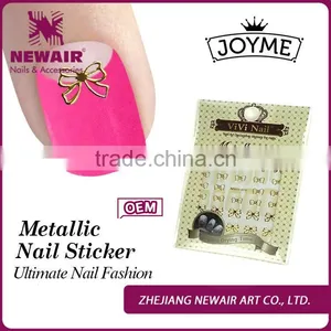 2016 New Factory Sweet Girl Nail Art 3d Metal Nail Sticker thumbnail-1