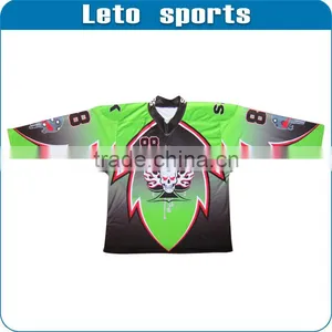 Sublimation Custom Neon Green Ice Hockey Jersey Ice Hockey Wear thumbnail-1