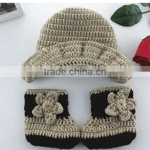 OEM Manufacturer Cute Baby Infant Newborn Handmade Crochet Beanie Hat Clothes Baby Photograph Props thumbnail-2