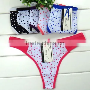 Wholesale Printing Dotted t Back Panties Cotton Panties Women Thong Ladies Underwear thumbnail-3
