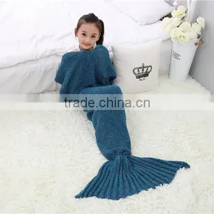 Bulk Wholesale Hotsale Acrylic Children Blankets Mermaid Tail Blanket thumbnail-4