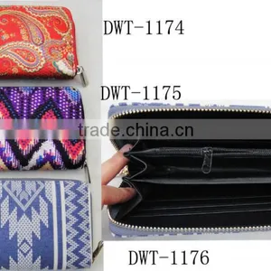 Fashion Lady New Vogue Cotton Zipper Canvas Wallet thumbnail-2