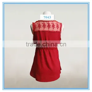 Fashion Chiffon Lady Top Designer Girl Latest Design Sleeveless Lace Crochet Top thumbnail-3