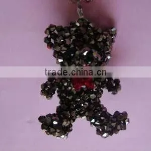 Fashion Crystal Teddy Bear Charm Accessories, Lovely Charm Accessories for Mobile Phone, Cell Phone, Kids Costume thumbnail-1