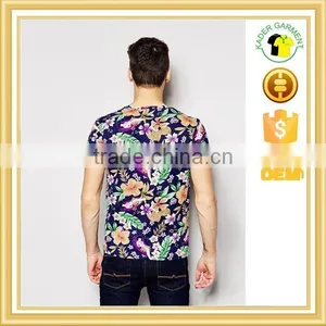 Custom All Over Sublimation Printing Floral t Shirts for Men thumbnail-2
