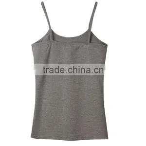 High Quality Various Color Cotton/spandex Spaghetti Strap Women White Tank Top thumbnail-3