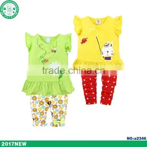 Baby Clothing Sets Summer Flower Newborn Baby Girl Ruffled Shorts + Pant Clothing Sets thumbnail-1