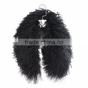 Myfur Detachable Customized Size Dyed Natural Mongolian Fur Trimmed Collar thumbnail-1