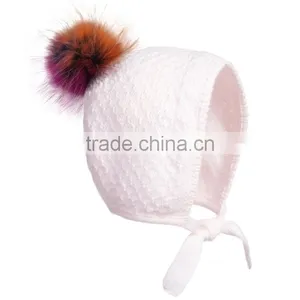 Myfur Baby Crochet Hat Customized Cotton Hat Wholesale Pompom Top thumbnail-1