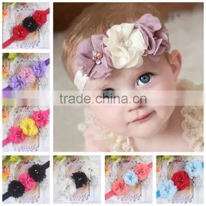 Hot Fashion Baby Girls Headband Chiffon Flower Headband Baby Girls Elastic Band With Flowers Headband Girls Hair Accessries thumbnail-1