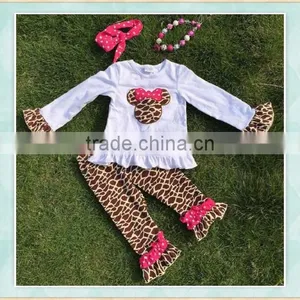 Baby Dubai Clothes Factory Direct Sale Cute Mouse Embroidery Fall Outfit Export USA thumbnail-1