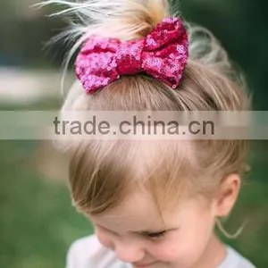 Sequin Material Bow Design Girls Hair Clips, Sequin Hair Clips thumbnail-3