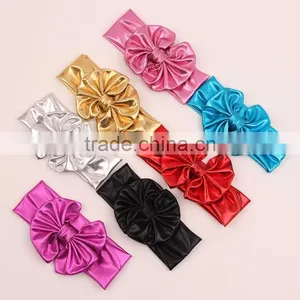 2015 NEW Arrival Fabric Messy Bow Baby Head Wrap thumbnail-2