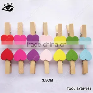 Mini Heart Love Wooden Craft Clips For Photo Wall Papers Party DIY Tools thumbnail-1