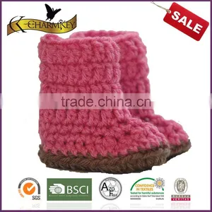 Knitting Baby Shoes With 100% Acrylic Yarn Multicolor Soft thumbnail-1