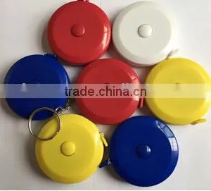 Promotional Plastic Round Measuring Tape With Keychain thumbnail-1