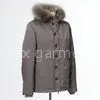 Khaki Lightweight Goose Down Jacket Fur Hood Down Jacket S / M / L / XL / XXL thumbnail-1