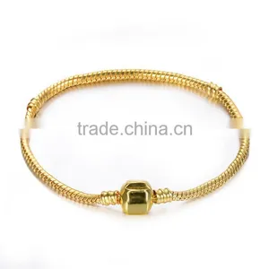 Snap Clasp Snake Chain European Charm Bracelets For Adult 18cm,19cm,20cm thumbnail-3