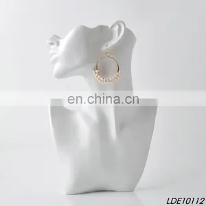 Wedding Bridal Freshwater Pearls Beaded Hoop Earring Fashion Earrings thumbnail-2