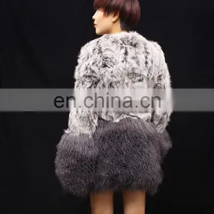 Factory Price Lamb Fur Coat With Mongolian Lamb Fur Trimming for Ladies thumbnail-3