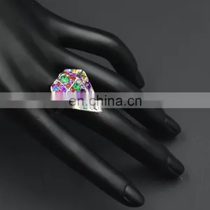 MCR-0012 In Stock Latest Fashion Wedding Wholesale Rianbow Cluster Ring for Women thumbnail-1