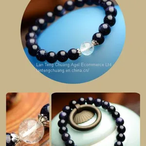 The Bright Sky Blue Stone Accessories Jewelry Bracelets Korean Natural Crystal Bracelet. thumbnail-3