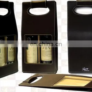 Leather Wine Tote Bag thumbnail-4