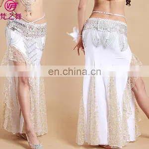 Q-6036# High Lace and Milk Silk Long Sexy Belly Dance Dress for Sale thumbnail-2
