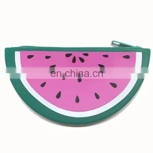 Half Circle Watermelon Fruit Shape Mini Coin Wallet Fashion Trendy Girls Purse Silicone Bags thumbnail-4