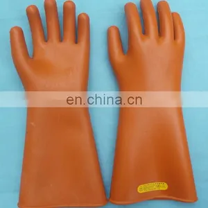 25kv Natural Rubber Orange Color Dielectric Safety Gloves thumbnail-1