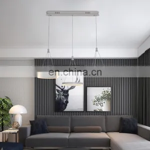 Restaurant Chandelier Three Head Simple Modern Restaurant Lamp Creative Art LED Strip Dining Room Lamp Black Table Lamp thumbnail-3