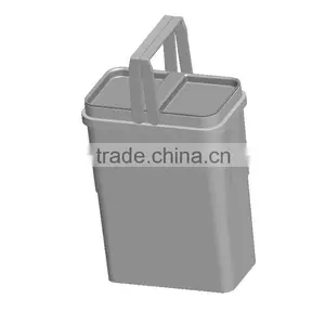 8L Plastic Trash Can With Lid and Handle, Waste Bin, Garbage Can thumbnail-1