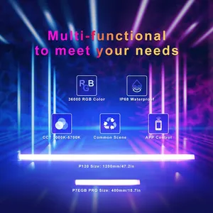 LUXCEO LED Video Light Wand, 120cm RGB Tube, IP68 Waterproof With App Control, Built-in Battery, 1350LM Studio Lighting thumbnail-3