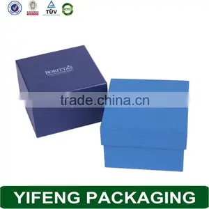 Logo Silver Foil Wholesale Blue Handmade Paper Watch Box thumbnail-1