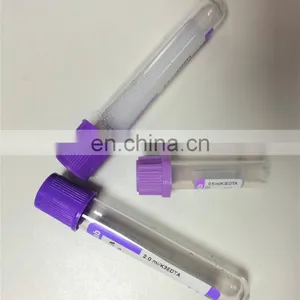 Plasma Vacuum Blood Collection Tube PET and Glass Material Purple Cap 4ml EDTA K2 K3 Tube thumbnail-2