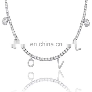16inch Hip Hop Necklace, Jewelry Gold Diamond Iced Out Cuban Link Chain 4pcs Butterfly Necklace for Women/ thumbnail-4