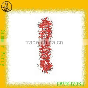Red Plastic Summer Party Flower Leis With 36 Pairs of Flower thumbnail-1