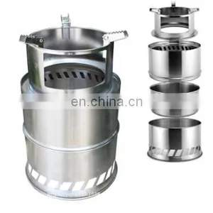 Folding Portable Camping Hiking Backpacking Stainless Steel Burning Stove Camp Stove thumbnail-1