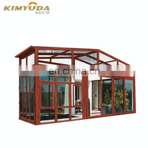 Patio Enclosure Aluminium Sunrooms Gazebo Glass Garden Greenhouse Flat Roof Inclined Sun Room thumbnail-5
