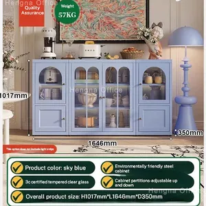 Multi-Functional Steel Storage Cabinet With Adjustable Shelves | Easy-to-Clean | Ideal for Organizing Coffee Beans and Decor thumbnail-3