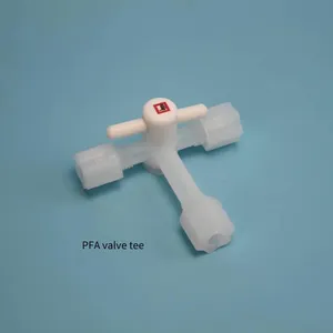 Teflon Pfa (polytetrafluoroethylene) Three - Way Valve, 1/4 Inch, Acid - and Alkali - Resistant, High - Temperature - Resistant With Hexagonal Nut thumbnail-3
