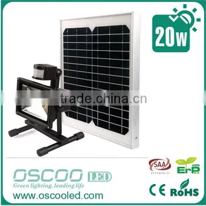 SAA 20W Solar Panel Portable Motion Sensor Rechargeable Led Solar Flood Light thumbnail-1