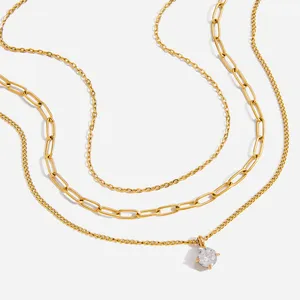 Exquisite Waterproof Minimalist Stainless Steel Gold Necklace - Custom Fashion Jewelry thumbnail-2