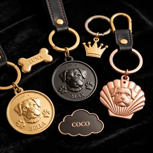 Personalized Engraving Pet Name Tag Anti-lost Metal Pet Tag Custom Logo Pet ID Nameplate For Dogs And Cats thumbnail-2