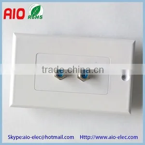 2 Port White 2.5 Ghz Standard High-Performance F Type Connector Wall Plate thumbnail-1